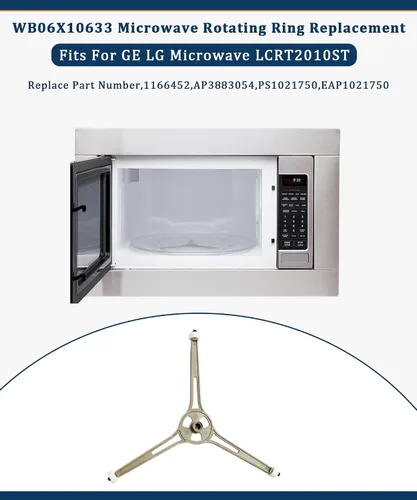 Miniatura 2 de WB06X10633 - Bandeja giratoria para microondas, repuesto para microondas GE LG LCRT2010ST, reemplaza 1166452, AP3883054, PS1021750, EAP1021750