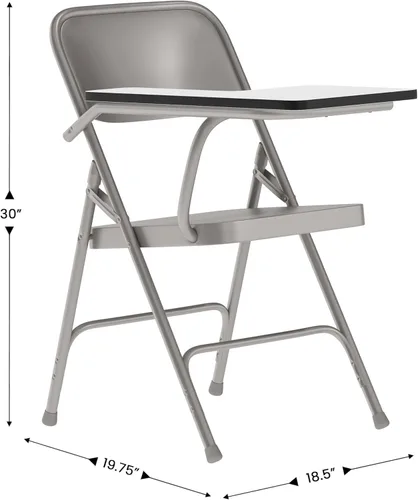 Miniatura 2 de EMMA + OLIVER Silla plegable de acero prémium con brazo para tableta para diestros
