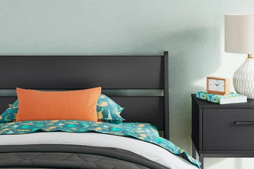 Miniatura 2 de Signature Design by Ashley Socalle - Cabecera moderna con paneles, individual, color negro
