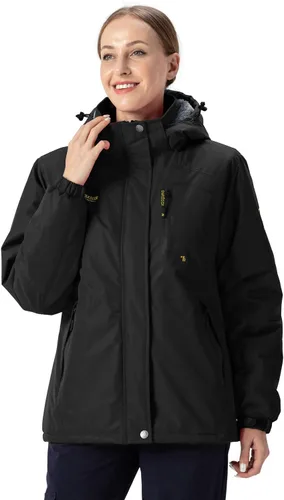Miniatura 9 de Rdruko Chaqueta de esquí impermeable para mujer, resistente al viento, para snowboard, trabajo, para uso en invierno
