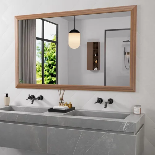 Miniatura 114 de Amorho Espejo de Baño Negro, Espejos de Pared de 24x30 Pulgadas con Marco de Metal Grueso para Sobre el Fregadero, Dormitorio, Sala de Estar