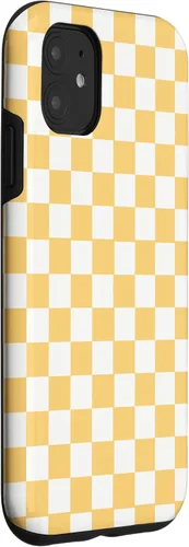 Miniatura 3 de Funda con patrón clásico de cuadros amarillo para iPhone 11