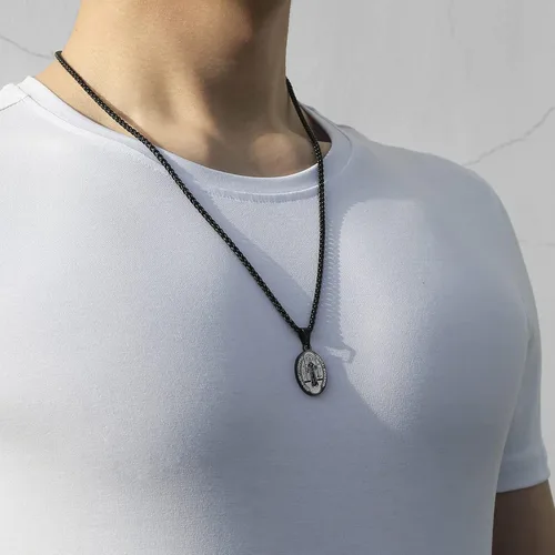 Miniatura 2 de RS Collar con medalla de San Miguel, Cristóbal, JudeBenedictoJoséAntonio, para hombres, 24 en regalos religiosos