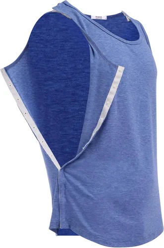 Miniatura 2 de Deyeek Camisetas sin mangas unisex con acceso completo a presión para hombres y mujeres, camisetas de recuperación de hombro para después