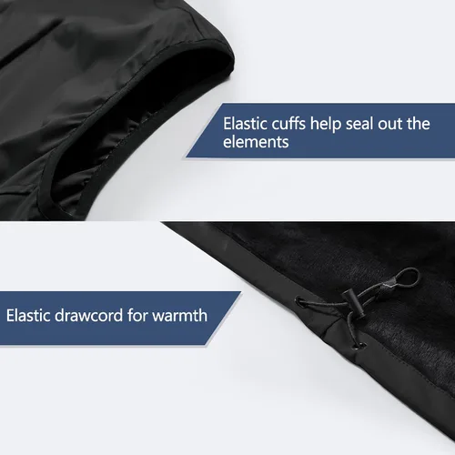 Miniatura 5 de Heihuohua Chaleco de forro polar suave para hombre, chaqueta ligera sin mangas con cremallera completa
