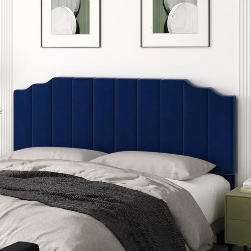 Miniatura 24 de Befurtori Cabecera Solo Tamaño King, Cabecera de Terciopelo Montada en Pared King para Cama Ajustable Cabecera Moderna Tapizada Fácil Montaje, Gris