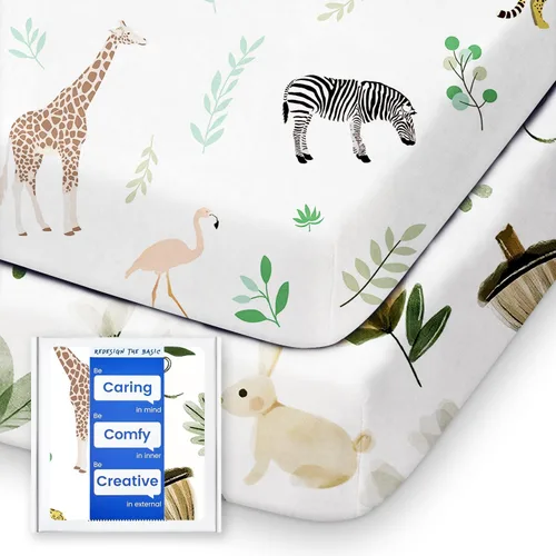 Miniatura 20 de Sábanas de dinosaurio para cuna para niños, sábana bajera ajustable de cuna suave de alta calidad, sábanas de bebé ultra transpirables, sábanas