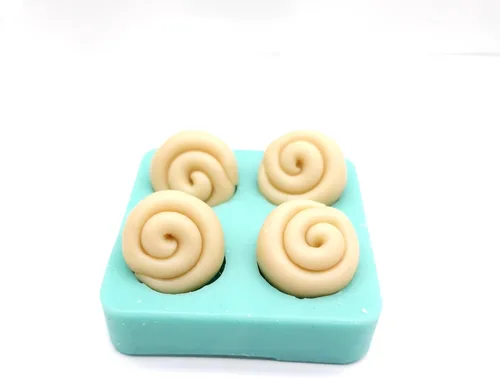 Miniatura 2 de Molde de rollo de canela - 1 pulgada de diámetro - Mini rollos de canela 4 cavidades Moldes de cera para derretir molde de bollo de canela Moldes