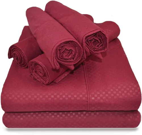 Miniatura 19 de Victoria Valenti - Juego de sábanas en relieve con 4 fundas de almohada, doble cepillado y ultra suave con bolsillos profundos para colchón extra