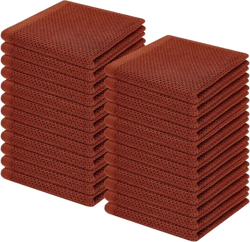 Miniatura 261 de Homaxy Paños de cocina de 100% algodón con tejido de gofre, ultra suaves, absorbentes, de secado rápido, 12 x 12 pulgadas, paquete de 6, amarillo