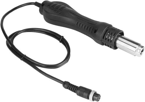 Miniatura 5 de Mango de pistola de soldadura, negro/plata Conductividad eléctrica Pistola de soldadura de aire caliente Pieza de mano para 858 858D 8858 8586 878