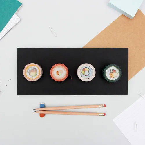 Miniatura 6 de Suck UK Washi Tape - Cinta adhesiva de sushi - Papelería japonesa - Suministros para álbumes de recortes - Cintas adhesivas novedosas - Suministros