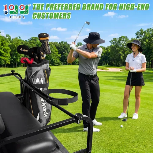 Miniatura 2 de 10L0L Soporte universal para bolsa de carrito de golf, accesorio ajustable para asiento trasero sin taladros para 2+2 plazas, se adapta a Yamaha