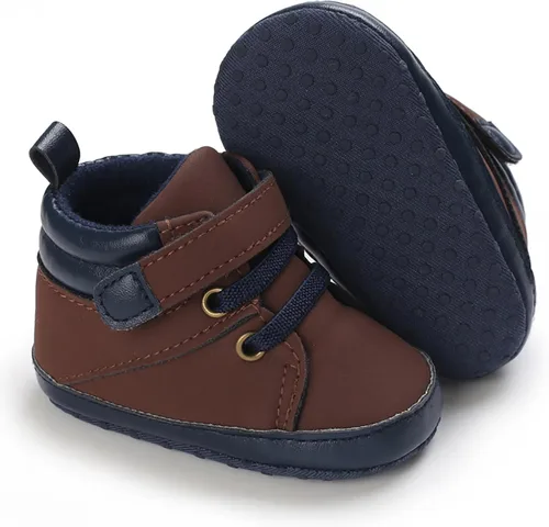 SOFMUO Zapatos deportivos para bebés, niños y niñas, de piel sintética, antideslizantes, suela de goma suave, botines de vestir para niños pequeños