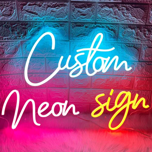 Letreros de neón personalizados, letrero de nombre LED personalizado para boda, fiesta de cumpleaños, luz de letrero de neón personalizable para 2