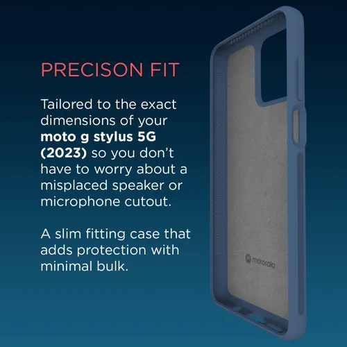 Miniatura 6 de Motorola Moto G Stylus 5G (2023) Funda protectora texturizada - Azul crepúsculo - Fundas de ajuste preciso que absorben los golpes para mejorar