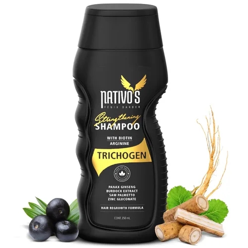 Nativo's Champú fortalecedor para adelgazar el cabello – Fórmula de biotina, trichogen, palma enana americana y zinc – Volumizante y engrosante para