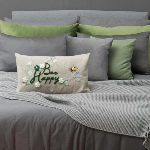 Miniatura 7 de KINGROSE Funda de almohada con diseño de abeja de miel, funda de cojín bordada para sofá, dormitorio, sofá, sala de estar, 14 x 24 pulgadas