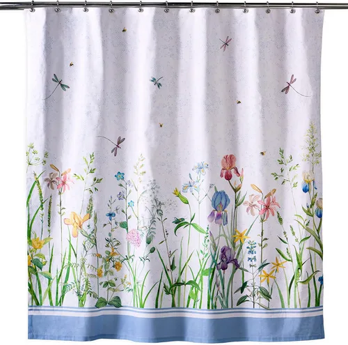 Miniatura 15 de Maison d' Hermine Cortina de ducha 100% algodón, un panel, 70 x 72 pulgadas, cortinas de ducha de tela lavable para baño, fácil de colgar con 12