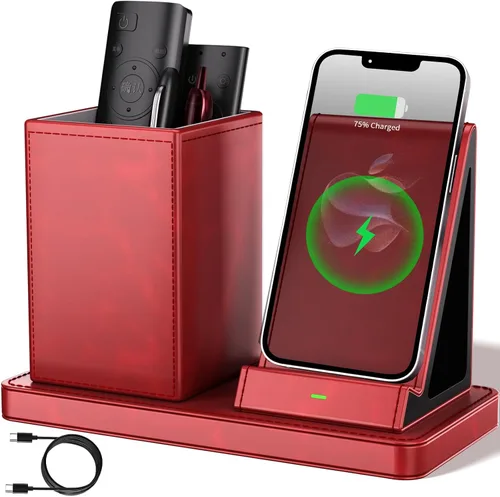 Miniatura 9 de Organizador Multifuncional para Bolígrafos de Escritorio, Negro, de Cuero Vegano, con Soporte para Control Remoto, Portalápices para Escritorio