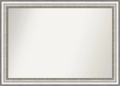 Miniatura 412 de Amanti Art Espejo de baño plateado para sobre el fregadero, 26 x 26 pulgadas, espejo cuadrado de plata antigua, marco de madera tradicional mediano