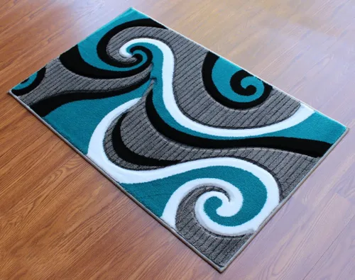 Miniatura 16 de Masada Rugs, Colección Sophia - Alfombra de área tallada a mano, moderna contemporánea, gris, blanco, negro (2 pies x 7 pies 3 pulgadas) - Pasillo