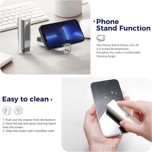 Miniatura 3 de Click Clean Kits de limpieza de pantalla – 4 limpiadores de pantalla todo en uno con repuesto de limpiador de 4 onzas, 1 paño de microfibra