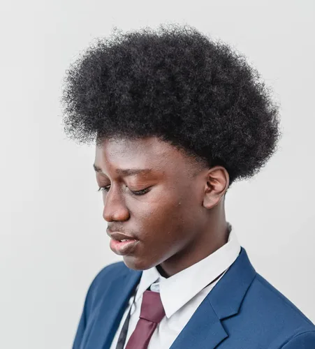 Miniatura 5 de Afro Curl Toupee para hombres negros, 10 x 8, tupé para hombres, piezas de cabello africano, unidades de repuesto para hombre, unidad de cabello