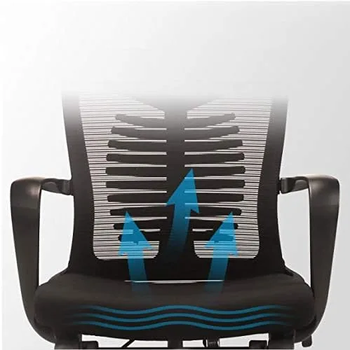 Miniatura 4 de Silla de computadora, silla giratoria para oficina en casa, respaldo de masaje, respaldo alto de malla, reclinable plano (estilo 1)