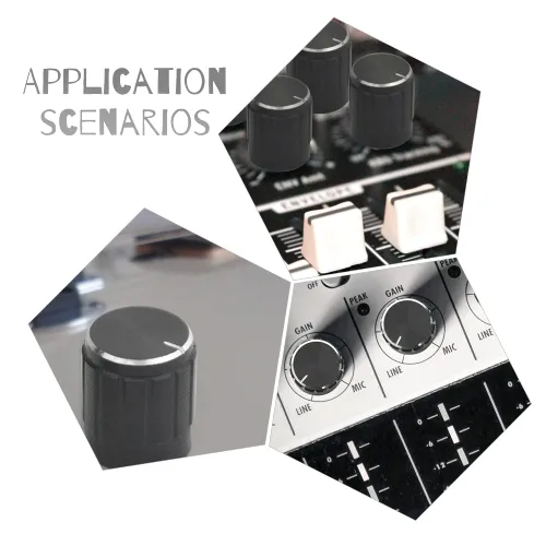 Miniatura 6 de WMYCONGCONG 20 PCS B10K 10K Ohm eje moleteado lineal rotatorio potenciómetro cónico con perilla negra (WH148) Kit