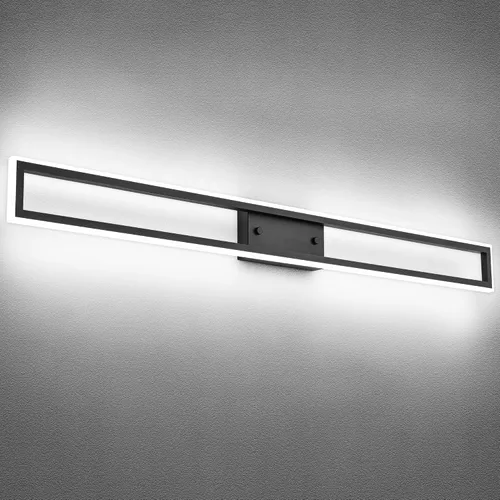 Miniatura 9 de Luces de tocador de níquel cepillado para baño, luces LED regulables para baño, luz de tocador moderna de 24 pulgadas, 6000 K