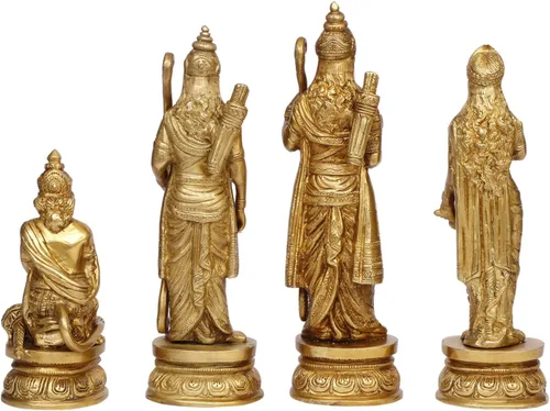 Miniatura 6 de ARTVARKO™ Estatua de latón Ram Darbar Shree Ram Ji Sita Laxman Hanuman Decoración de oficina en casa Puja Idol Murti para regalo del templo Mandir