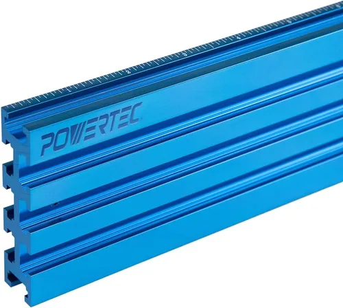 Miniatura 11 de POWERTEC Tope abatible ajustable de 1 a 3-1/2 pulgadas, tope de pista en T de base curva pendiente de patente para sierra ingletadora, sierra