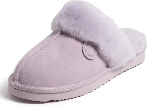 Miniatura 88 de Dearfoams Fireside Sydney Pantuflas anchas de piel de oveja para mujer, para interiores y exteriores