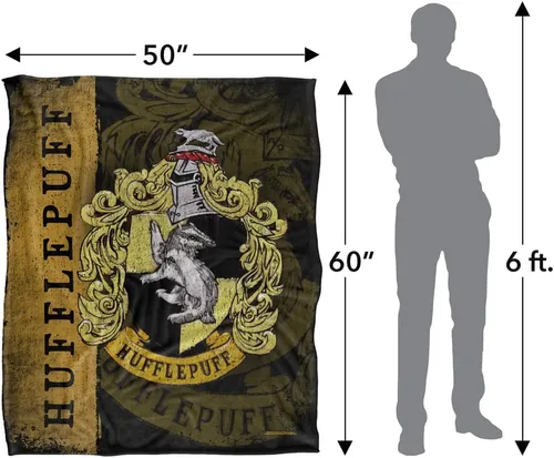 Miniatura 5 de Manta de Harry Potter, 50 x 60 pulgadas, diseño de Harry Potter House Crest Hufflepuff sedoso al tacto, manta súper suave