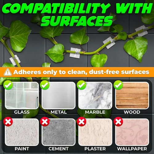 Miniatura 3 de 100 clips transparentes para plantas trepadoras de interior, clips de pared blancos y flexibles para plantas trepadoras para organizar enredaderas