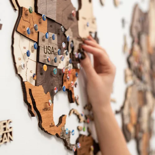 Miniatura 7 de Enjoy The Wood Arte de pared de madera 3D con mapa del mundo, decoración de pared grande, mapa de viajes del mundo, idea de regalo para cualquier