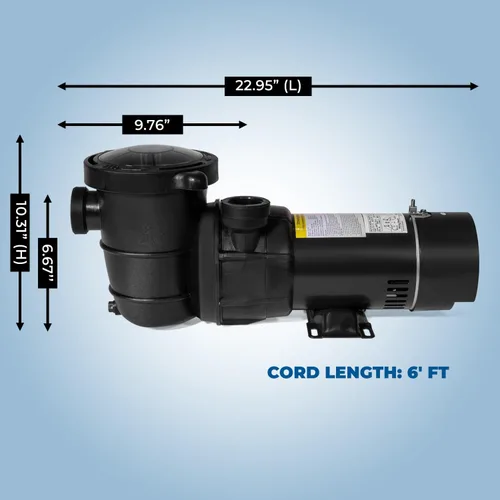 Miniatura 6 de XtremepowerUS Bomba de piscina sobre el suelo de 2 velocidades 1.5HP Bomba de piscina 1.5 "NPT filtro cesta filtro alto flujo con adaptador