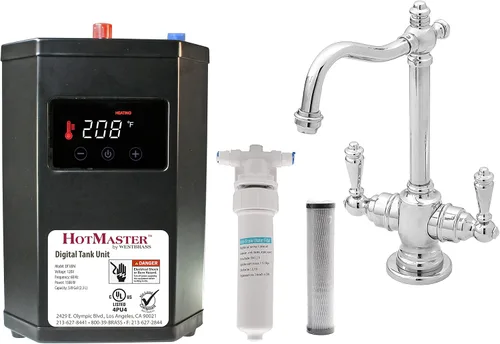 Miniatura 19 de Westbrass DT1F205-62 Victorian 9 pulgadas Grifo instantáneo caliente y frío con sistema de tanque digital HotMaster DigiHot Dispensador de agua