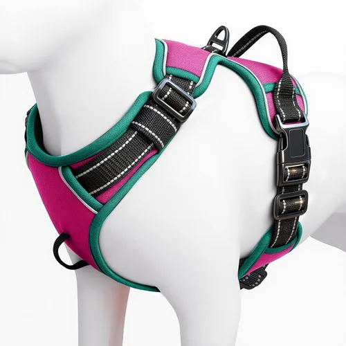 Miniatura 92 de Arnés para perro sin tirones, chaleco reflectante ajustable y acolchado para mascotas con asa de fácil control, fácil de llevar con nudo elegante