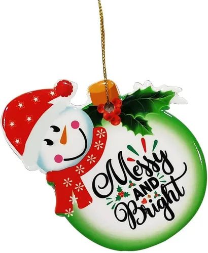 Adorno colgante de cerámica de Navidad 2022, adorno para árbol de Navidad, adorno colgante de muñeco de nieve de Navidad, adorno de porcelana con