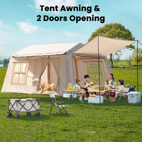 Miniatura 7 de Inflatable Tents for Camping, Blow Up Tent with Hand Pump, Easy Setup Inflatable Hot Tent with Stove Jack, Waterproof Oxford Air Glamping Tents for