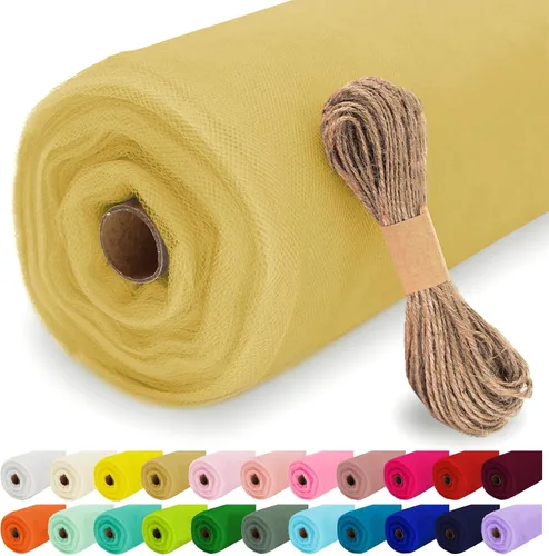 Miniatura 17 de Rollo de tela de tul, 54 pulgadas x 10 yardas (30 pies) de tul para decoración de boda, tutú de fiesta, telón de fondo, baby shower, faldas de mesa