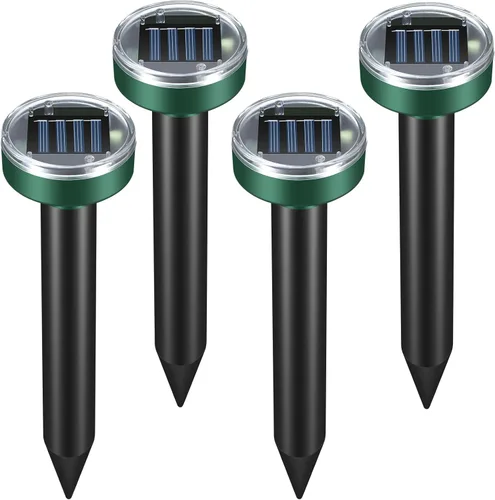 Repelente de topos para césped – Repelente ultrasónico de tope alimentado por energía solar para jardín, patio, pico sónico impermeable para
