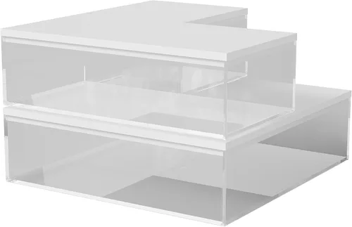 Miniatura 14 de Martha Stewart Brody - Contenedores organizadores de plástico con tapas de madera de paulownia para oficina en casa, cocina o baño, paquete de 3