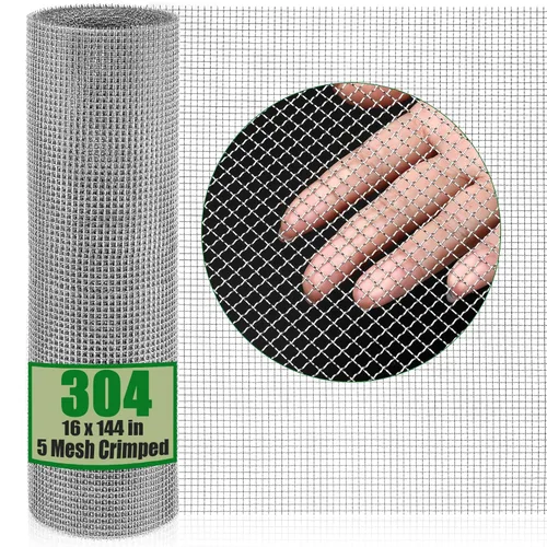 Miniatura 8 de Valchoose 1 rollo de malla de acero inoxidable 304 de 11 x 24 pulgadas (280 x 610 mm), malla de 8 mallas sin oxidación, lámina de malla metálica