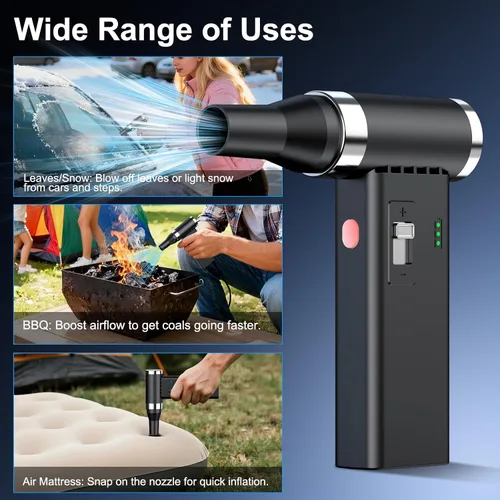 Miniatura 3 de Mini plumero eléctrico ultrafino de aire comprimido de 150,000 rpm, súper potencia, plumero de aire inalámbrico recargable, potente flujo de aire