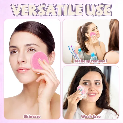 Miniatura 5 de 120 Pcs Facial Sponge Compressed,Makeup Removal Facial Sponge,Natural Cosmetic Spa Sponge for Facial Cleaning,Exfoliating,Mask(Pink)