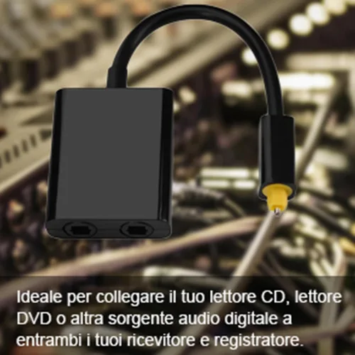 Miniatura 6 de Zerone Divisor de audio óptico Toslink digital, cable de fibra de 1x2, conectores de oro de 24 quilates, fibra sintética de baja fluctuación
