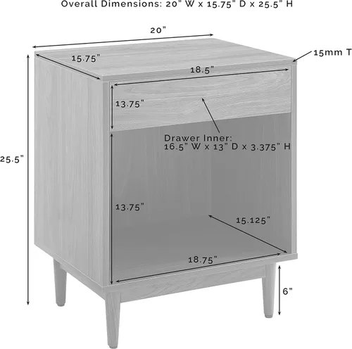 Miniatura 3 de Crosley Furniture Liam - Mesa auxiliar y soporte para tocadiscos con almacenamiento para discos de vinilo, nogal